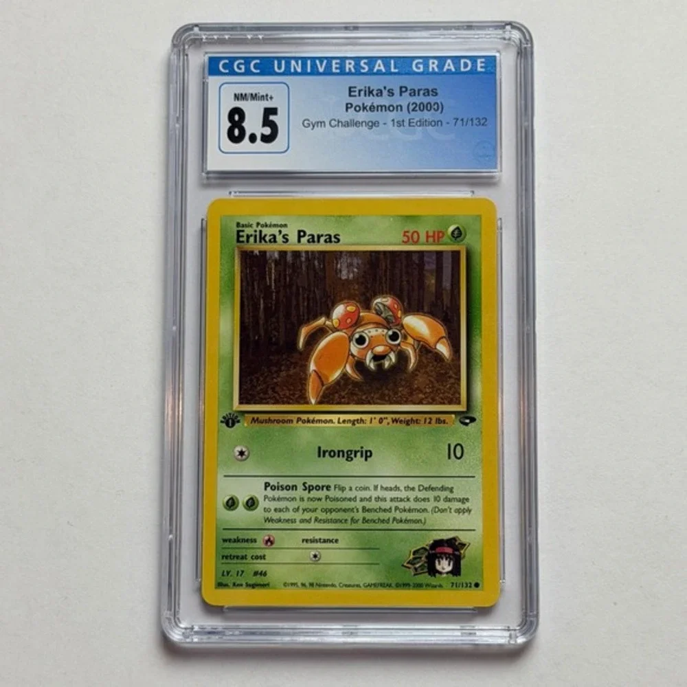 Pokemon Erika's Paras 71/132 1st Ed CGC 8.5 NM/Mint+ TCG 2000 Gym Challenge WotC